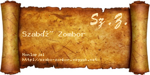 Szabó Zombor névjegykártya